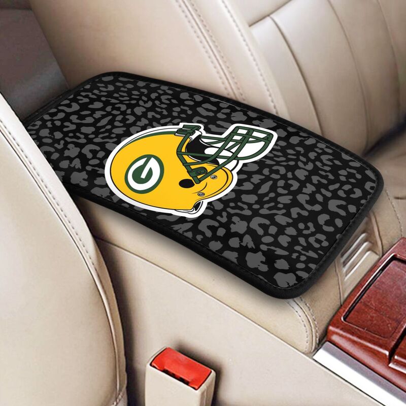 Green Bay Packers print Car handrail box cushion Personalized car armrest cover