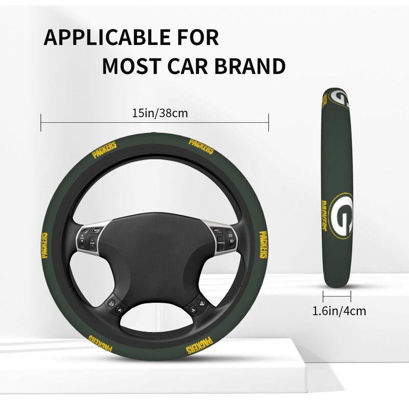 Green Bay Packers 5 Printed breathable elastic steering wheel cover anti slip cover