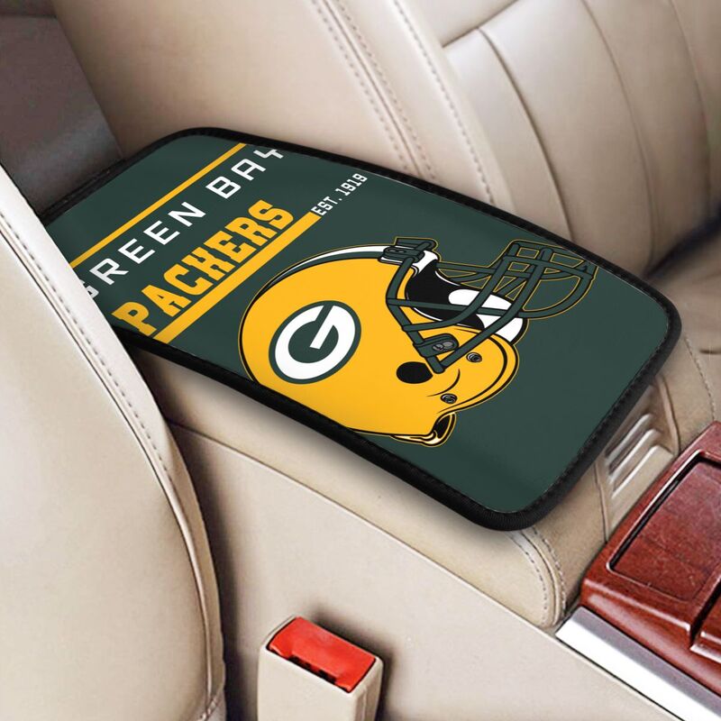 Green Bay Packers Print car armrest box cushion armrest protective cover