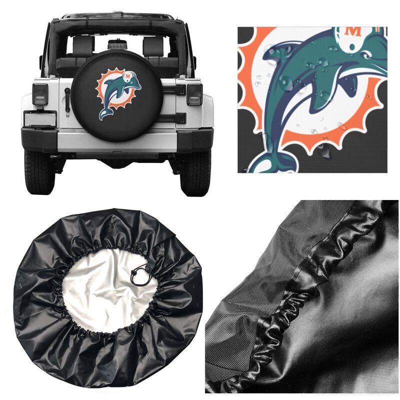 Miami Dolphins Printing tire protection cover car sun protection tire protection covers