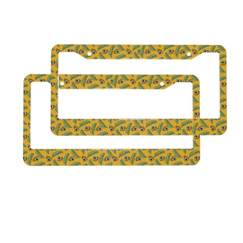 Jacksonville Jaguars Print front rear license plate holder circular hole license plate holder (one pair)