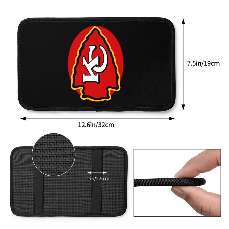 Car armrest box pad Kansas City Chiefs 4 Printed central armrest box cushion protective pad