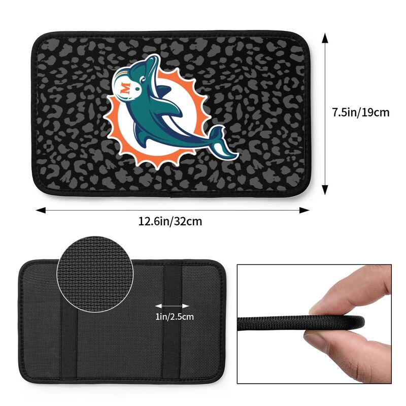 Miami Dolphins 3 print Car handrail box cushion Personalized car armrest cover