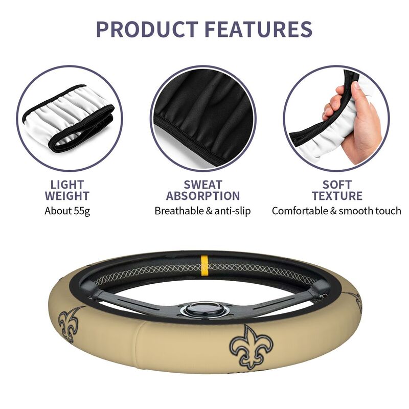 New Orleans Saints 6 Printed breathable elastic steering wheel cover