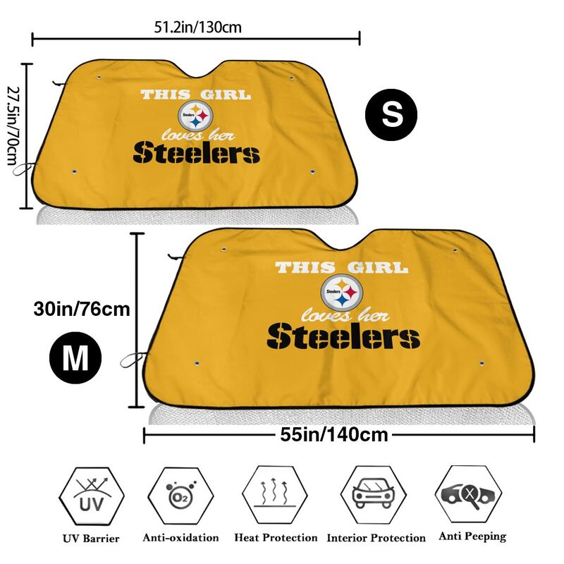 Pittsburgh Steelers Printing multi size car front windshield sunshade car windshield sunshade