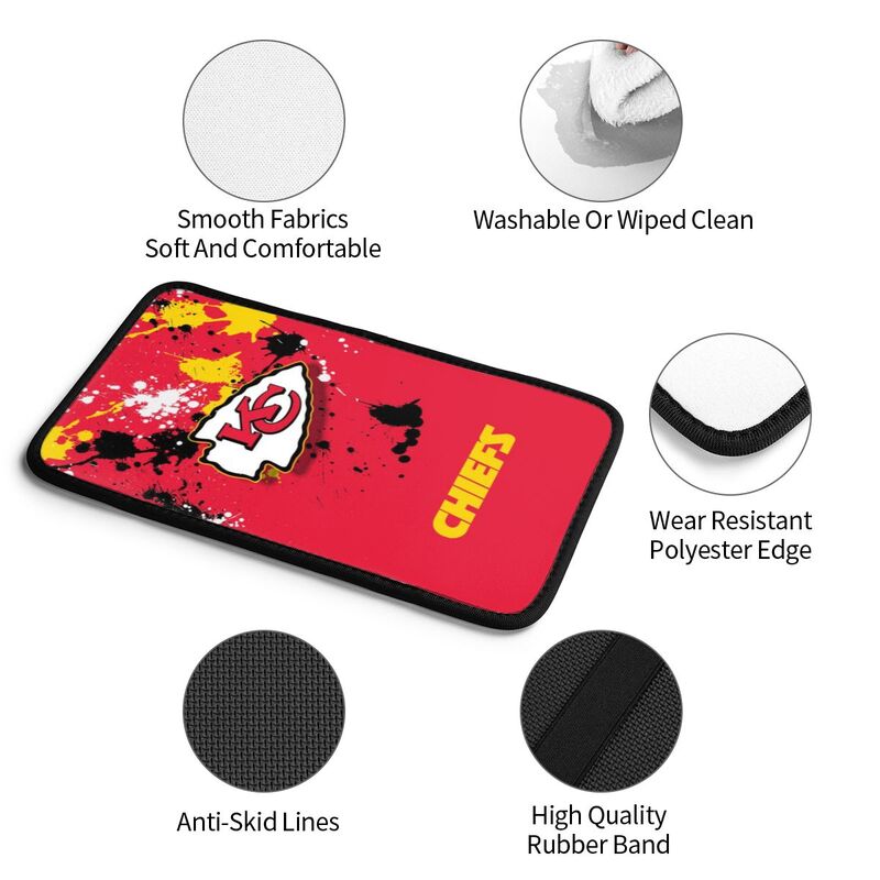 Car armrest box pad Kansas City Chiefs Printed central armrest box cushion protective pad