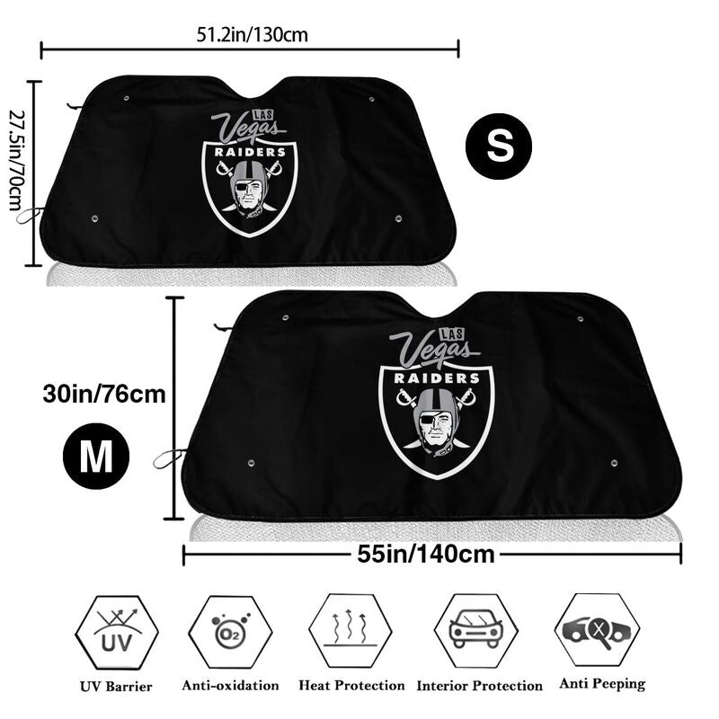 Las Vegas Raiders 3 Printed multi size front windshield sunshade car windshield sunshade