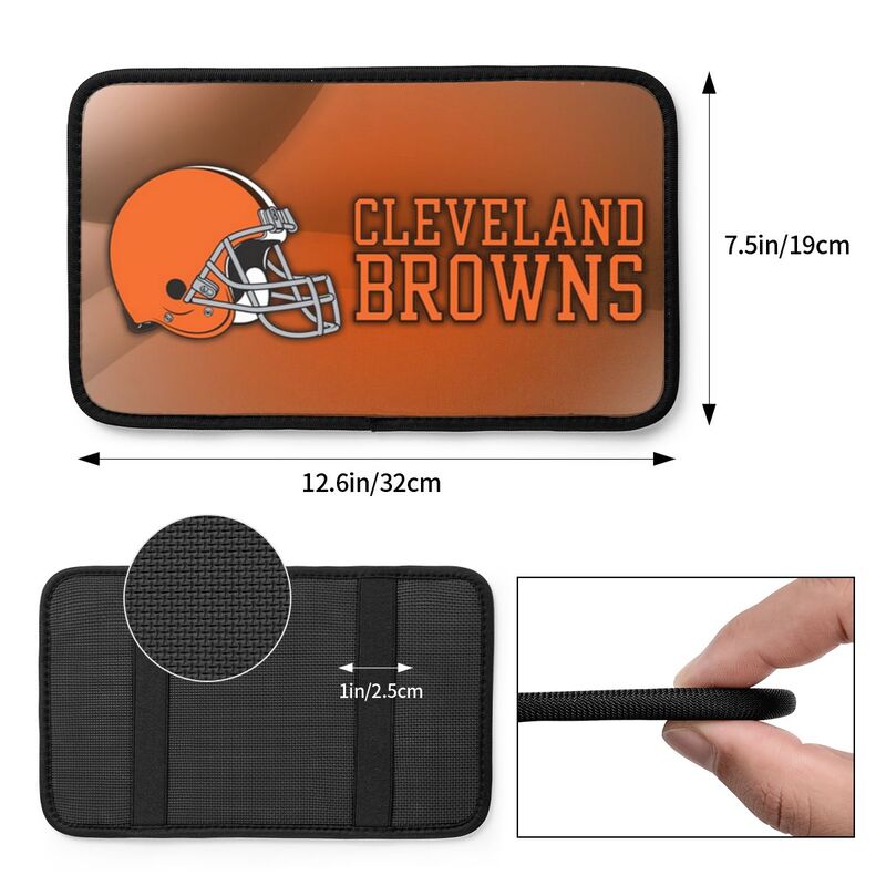 Car armrest box pad Cleveland Browns Printed center armrest box pad protective pad