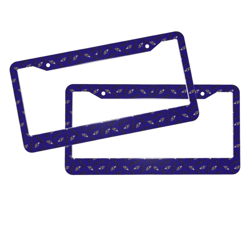 Baltimore Ravens Print front rear license plate holder circular hole license plate holder (one pair)