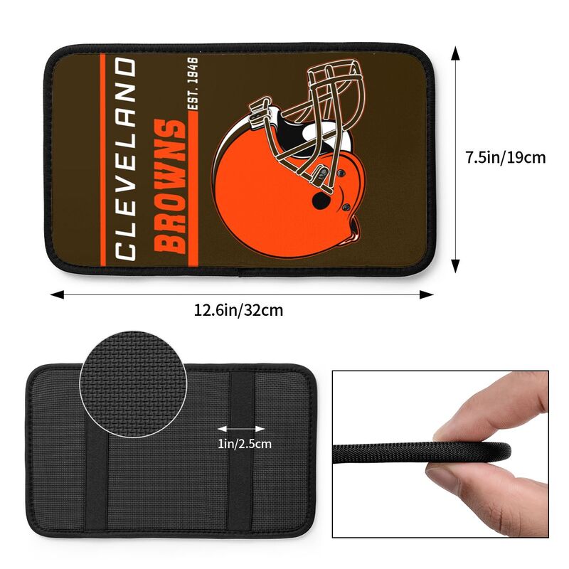 Cleveland Browns Print car armrest box cushion armrest protective cover