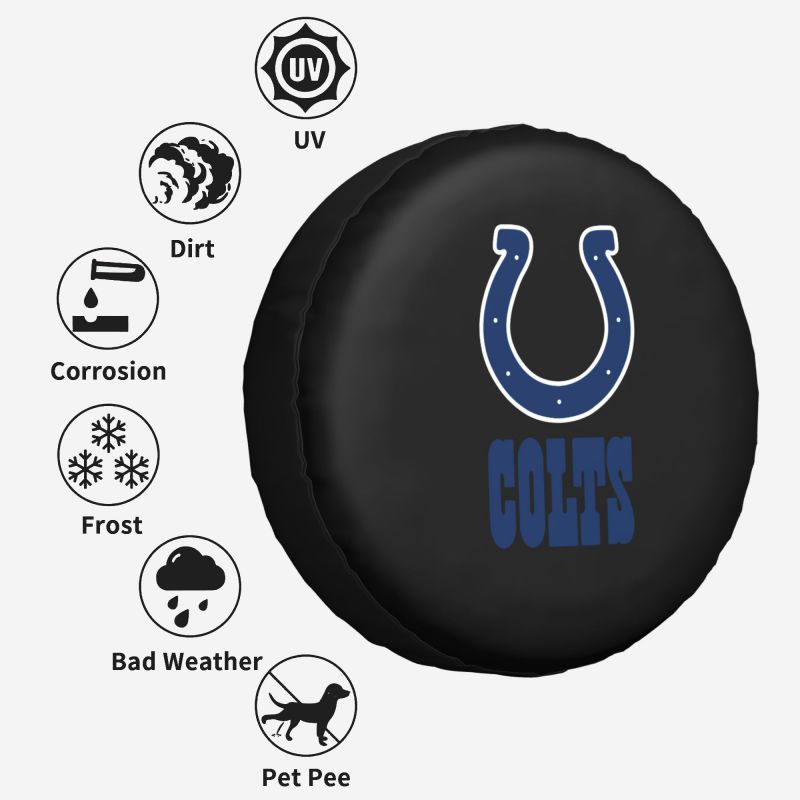 Indianapolis Colts 3 Car tire protective cover waterproof and dustproof tire cover