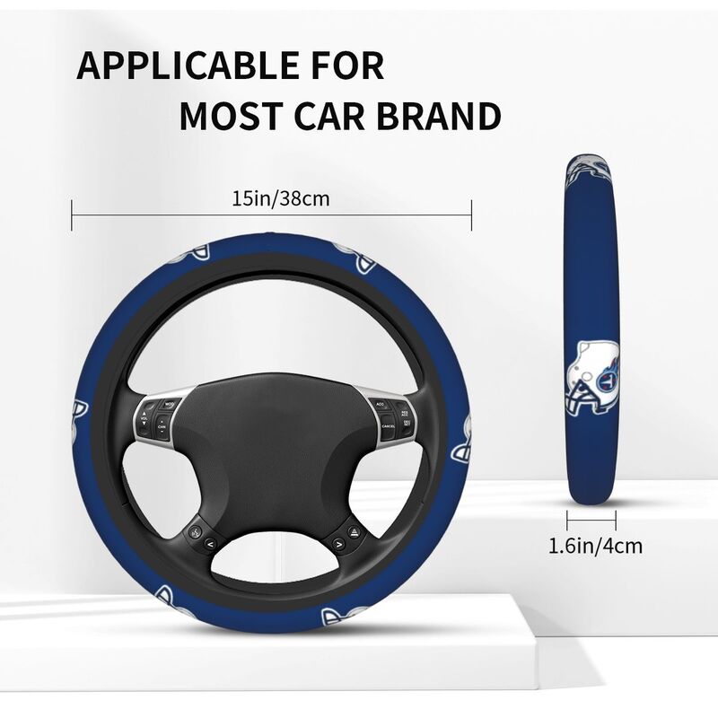 Tennessee Titans 1 Printed breathable elastic steering wheel cover anti slip cover