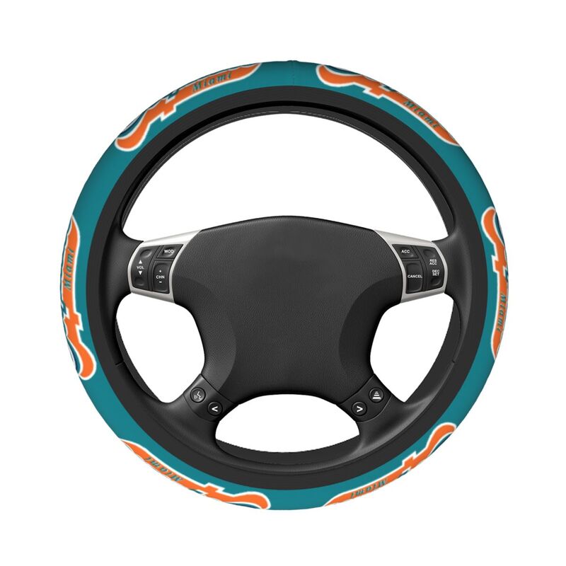 Miami Dolphins Printed breathable elastic steering wheel anti slip cover