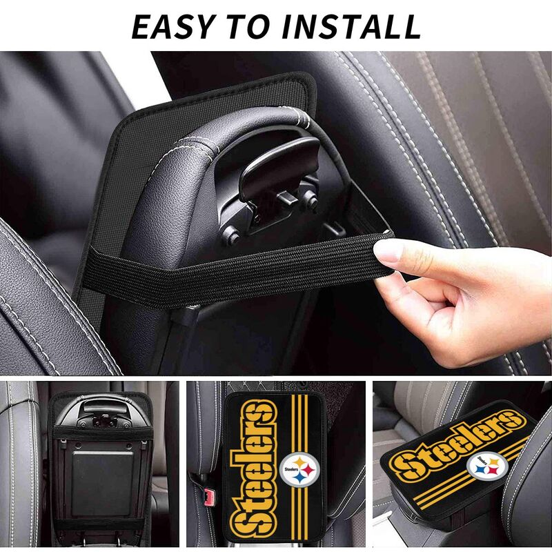 Car armrest box pad Pittsburgh Steelers 1 Printed central armrest box cushion protective pad