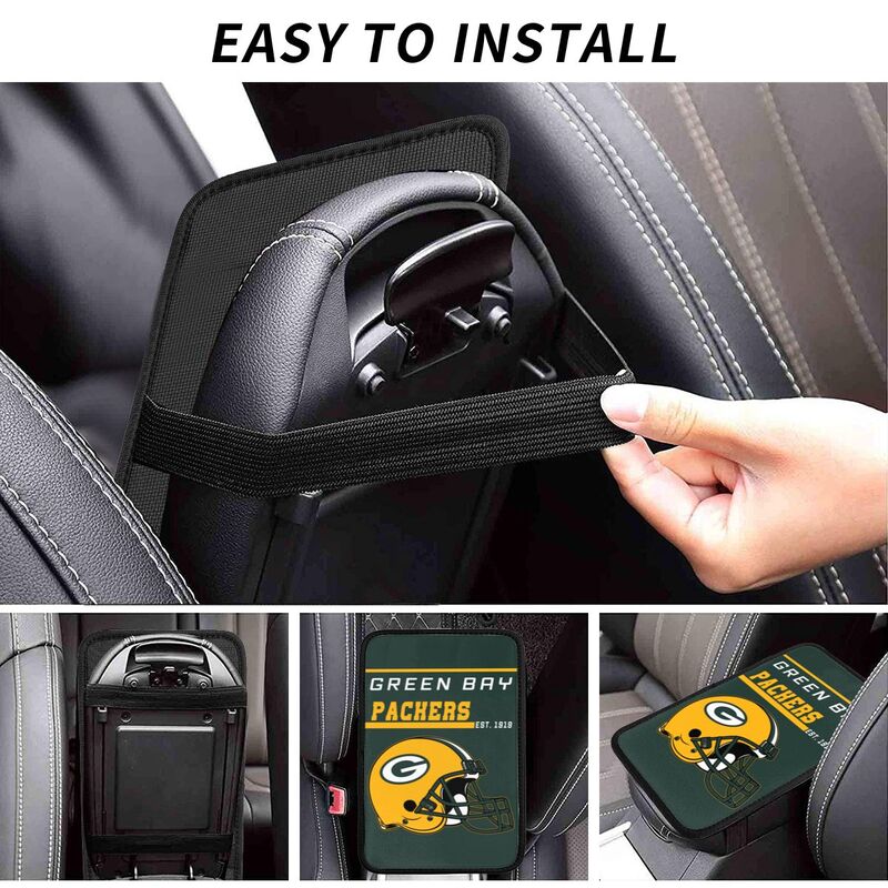 Green Bay Packers Print car armrest box cushion armrest protective cover