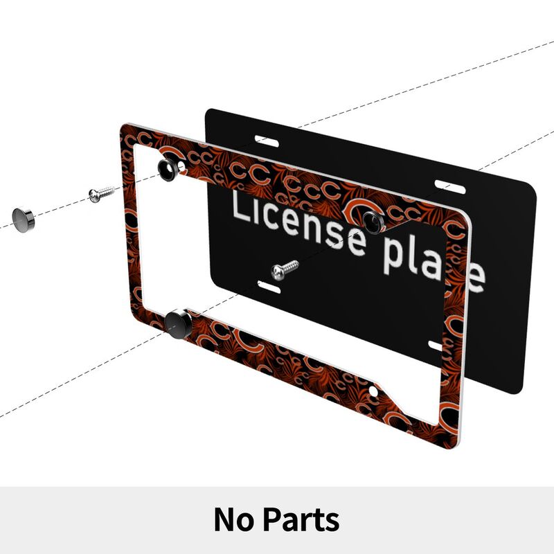 Chicago Bears Print Car license plate frame four hole license plate holder (one pair)