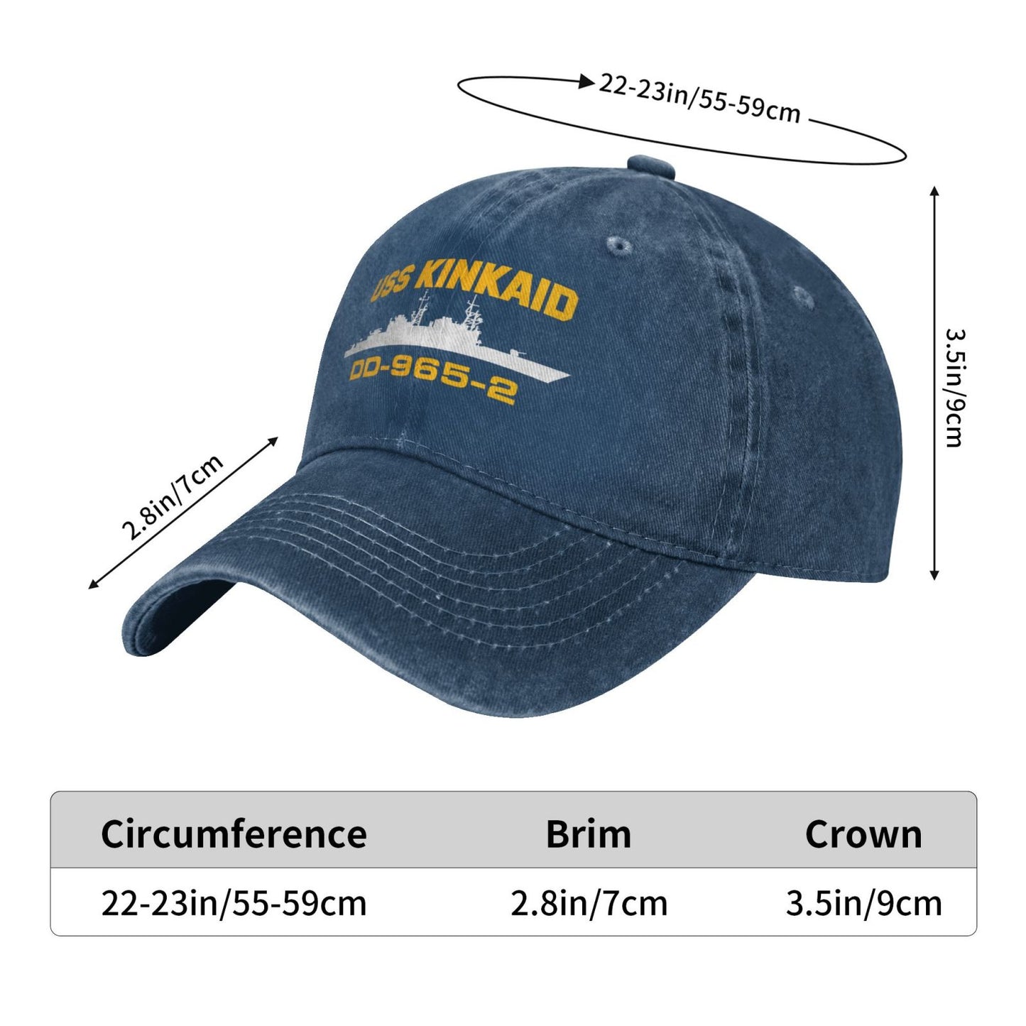 USS Kinkaid (DD-965)-2 Printed unisex baseball cap adjustable cap veteran gift