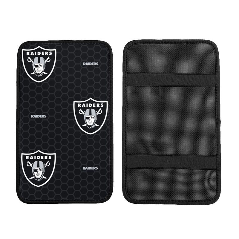 Car armrest box pad Las Vegas Raiders 1 Printed center armrest box pad protective pad