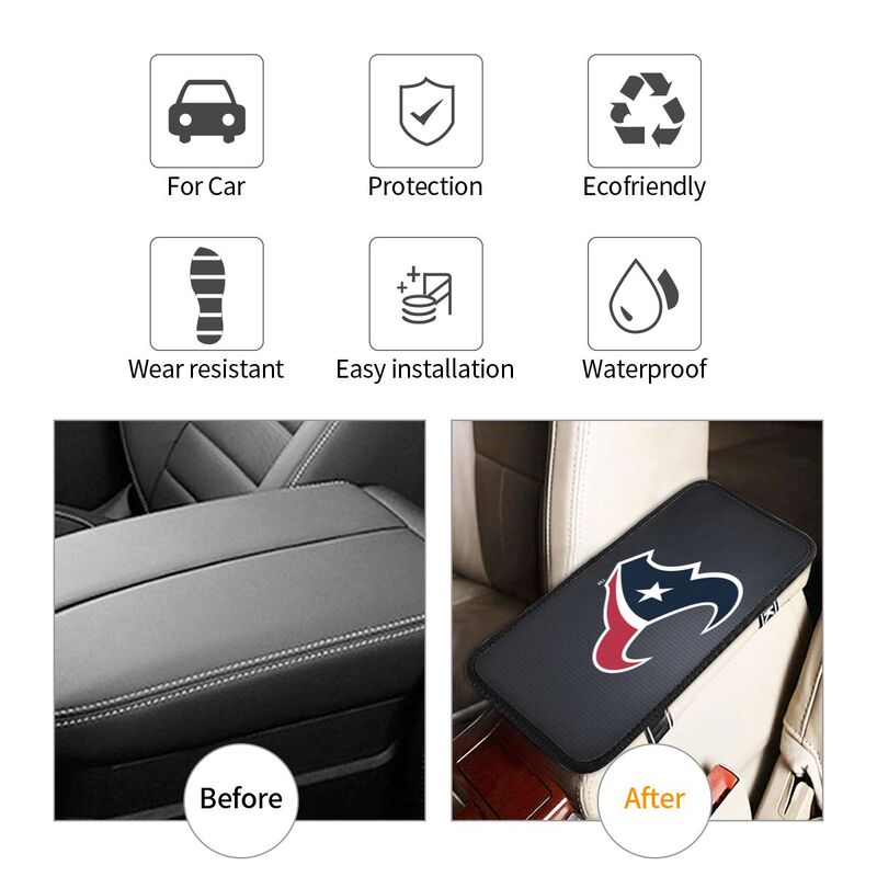 Car armrest box pad Houston Texans4 Printed central armrest box pad anti slip pad