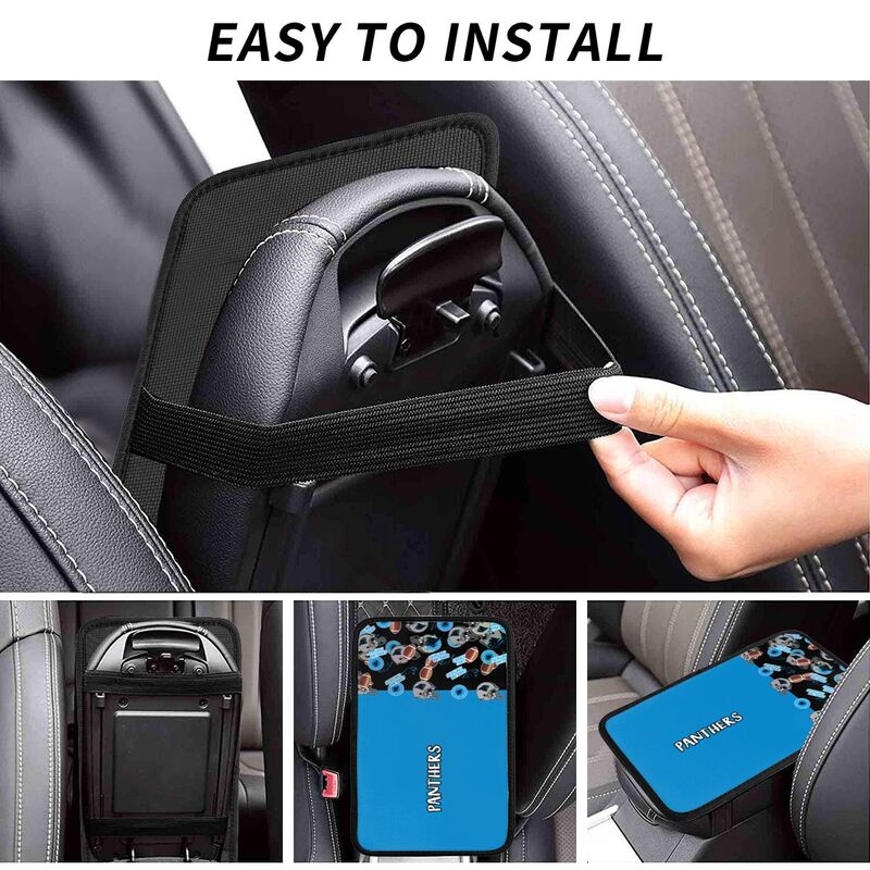 Carolina Panthers print Car center console armrest pad car armrest protective cover