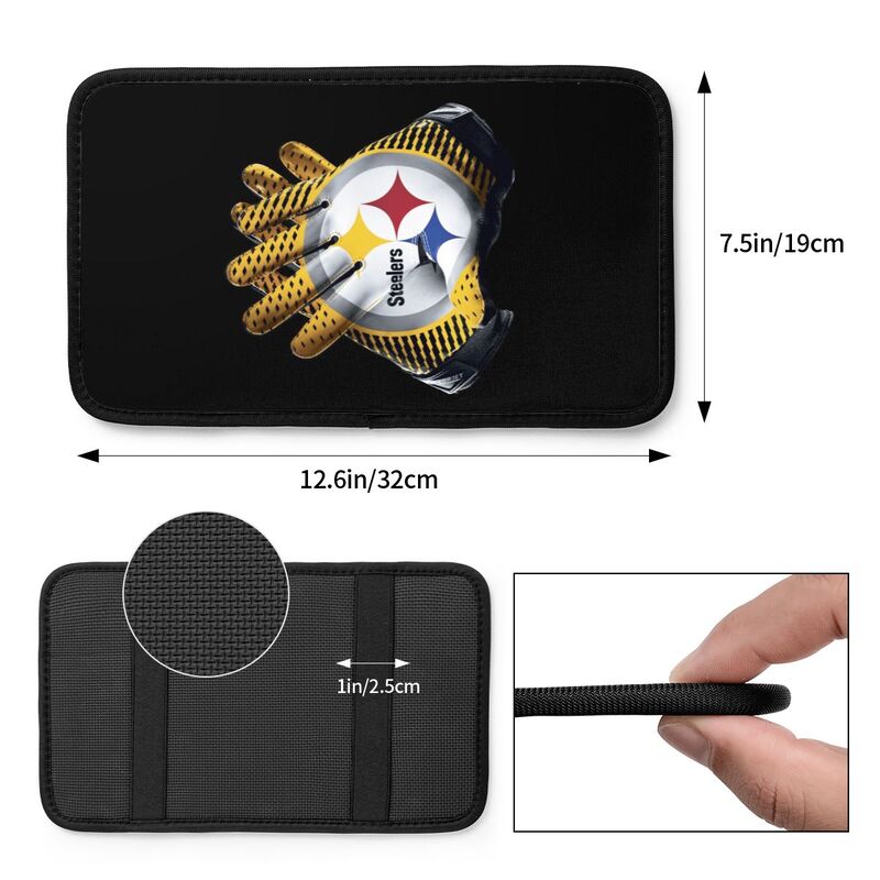 Car armrest box pad Pittsburgh Steelers 7 Printed central armrest box cushion protective pad