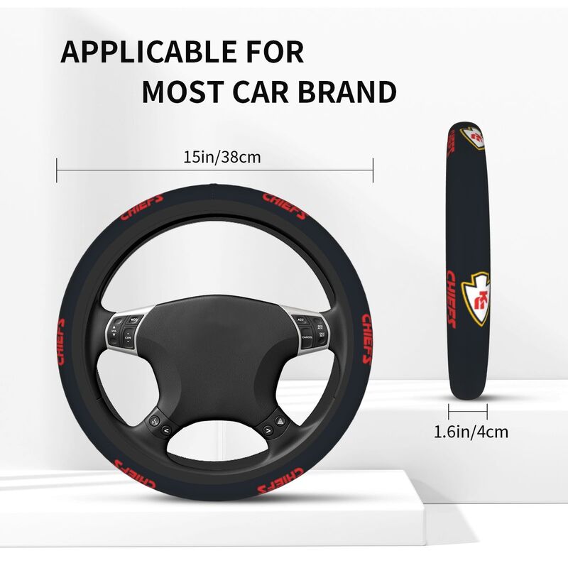 Kansas City Chiefs Printed breathable elastic steering wheel cover