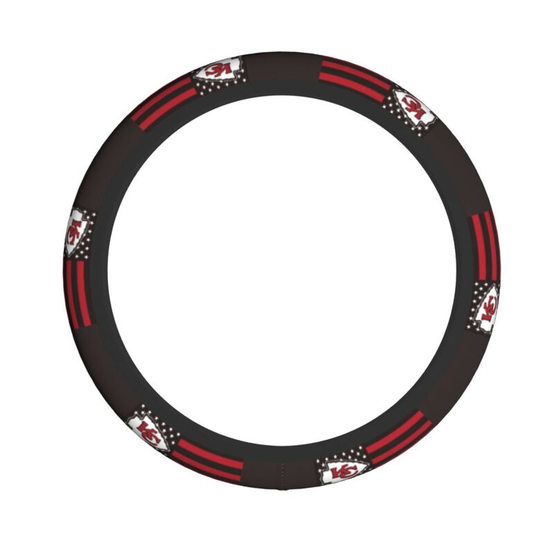 Kansas City Chiefs 2 Printed breathable elastic steering wheel cover anti slip cover