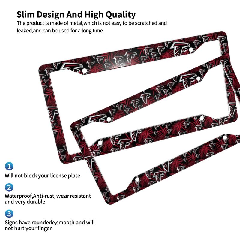 Atlanta Falcons Print Car license plate frame four hole license plate holder (one pair)
