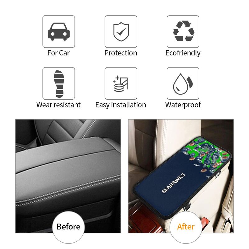 Seattle Seahawks print Car center console armrest pad car armrest protective cover