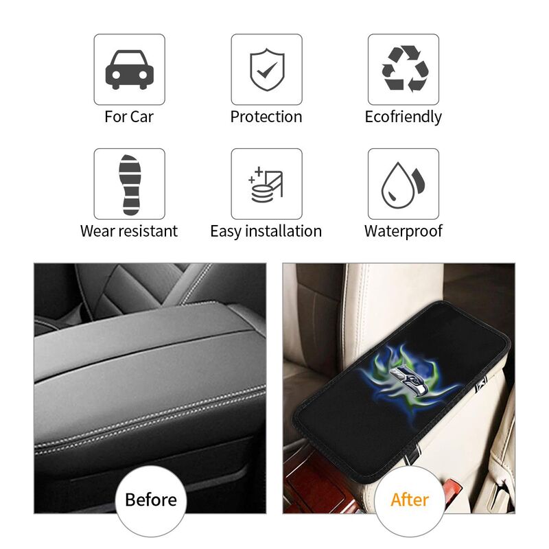Car armrest box pad Seattle Seahawks 1 Printed central armrest box pad protective pad