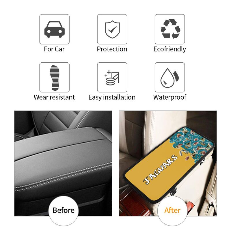 Jacksonville Jaguars print Car center console armrest pad car armrest protective cover