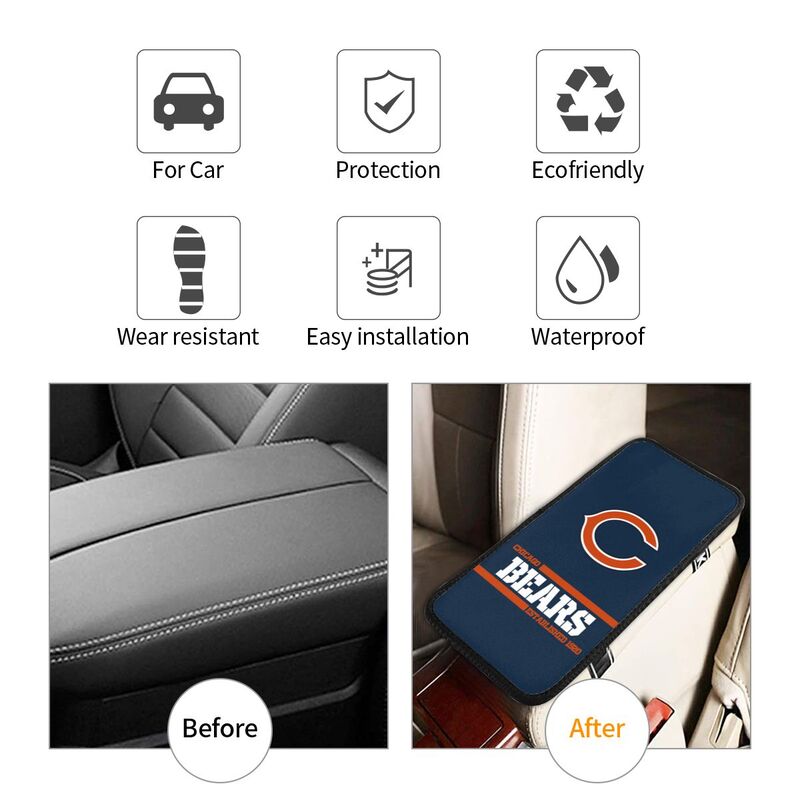 Chicago Bears Printed car armrest box pad Protective pad