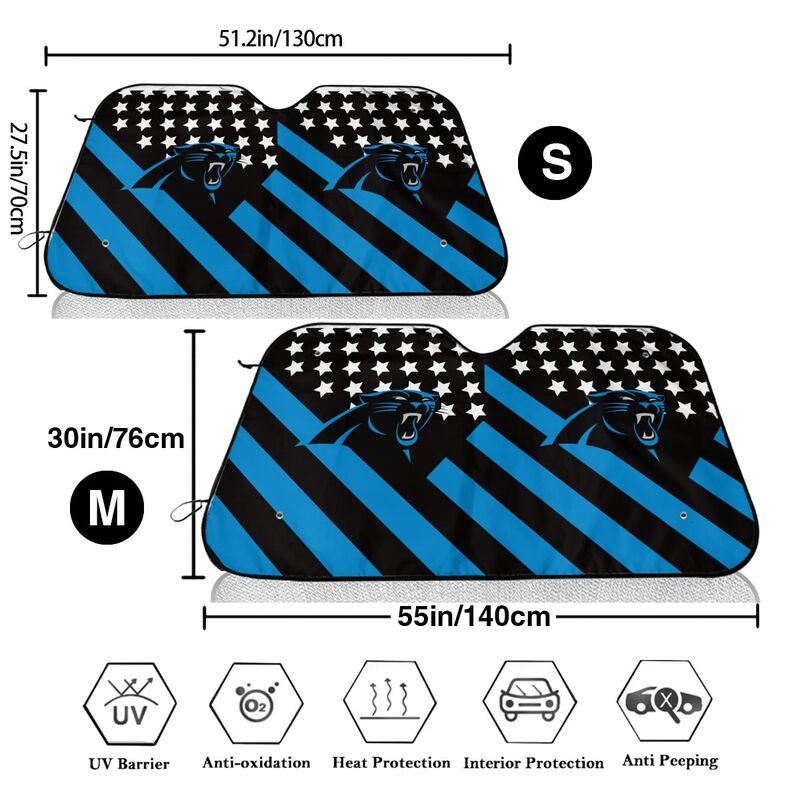 Carolina Panthers 3 Print Car windshield sunshades suitable for front Car windshield sunshades
