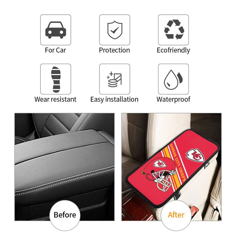 Kansas City Chiefs Print armrest protective cover car armrest box cushion