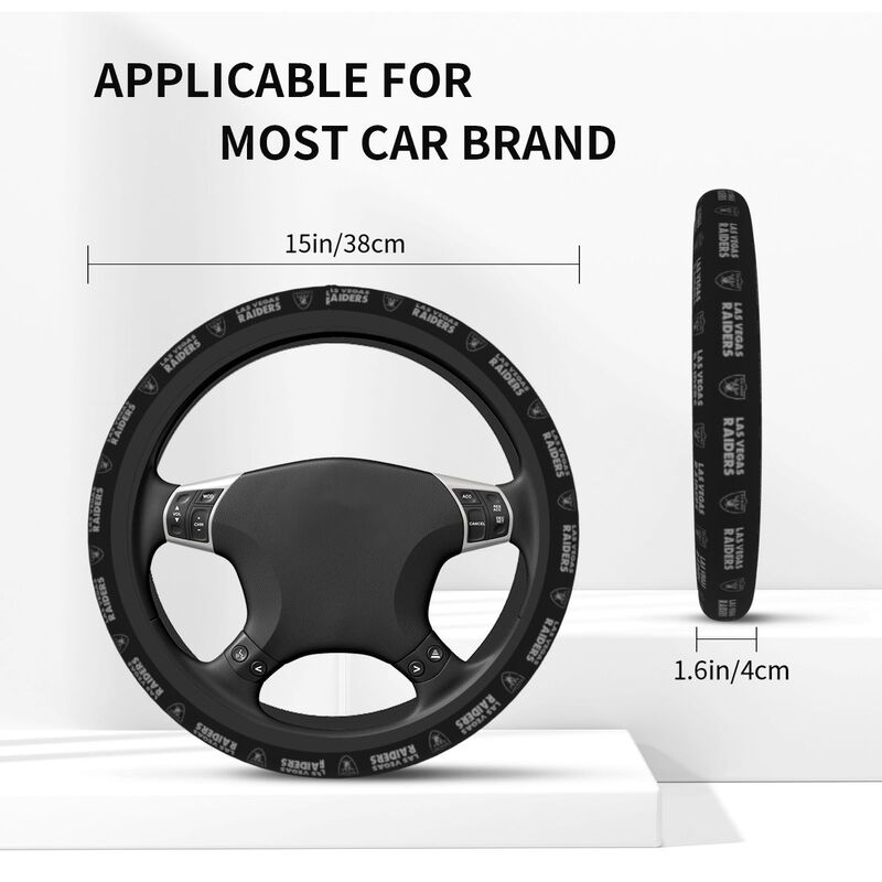 Las Vegas Raiders Printed elastic steering wheel cover anti slip breathable