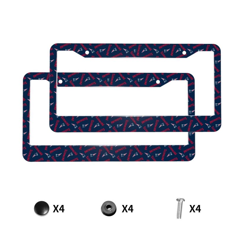 New England Patriots Print front rear license plate holder circular hole license plate holder (one pair)
