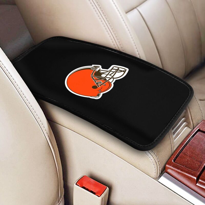 Car armrest box pad Cleveland Browns 1 Printed central armrest box pad protective pad