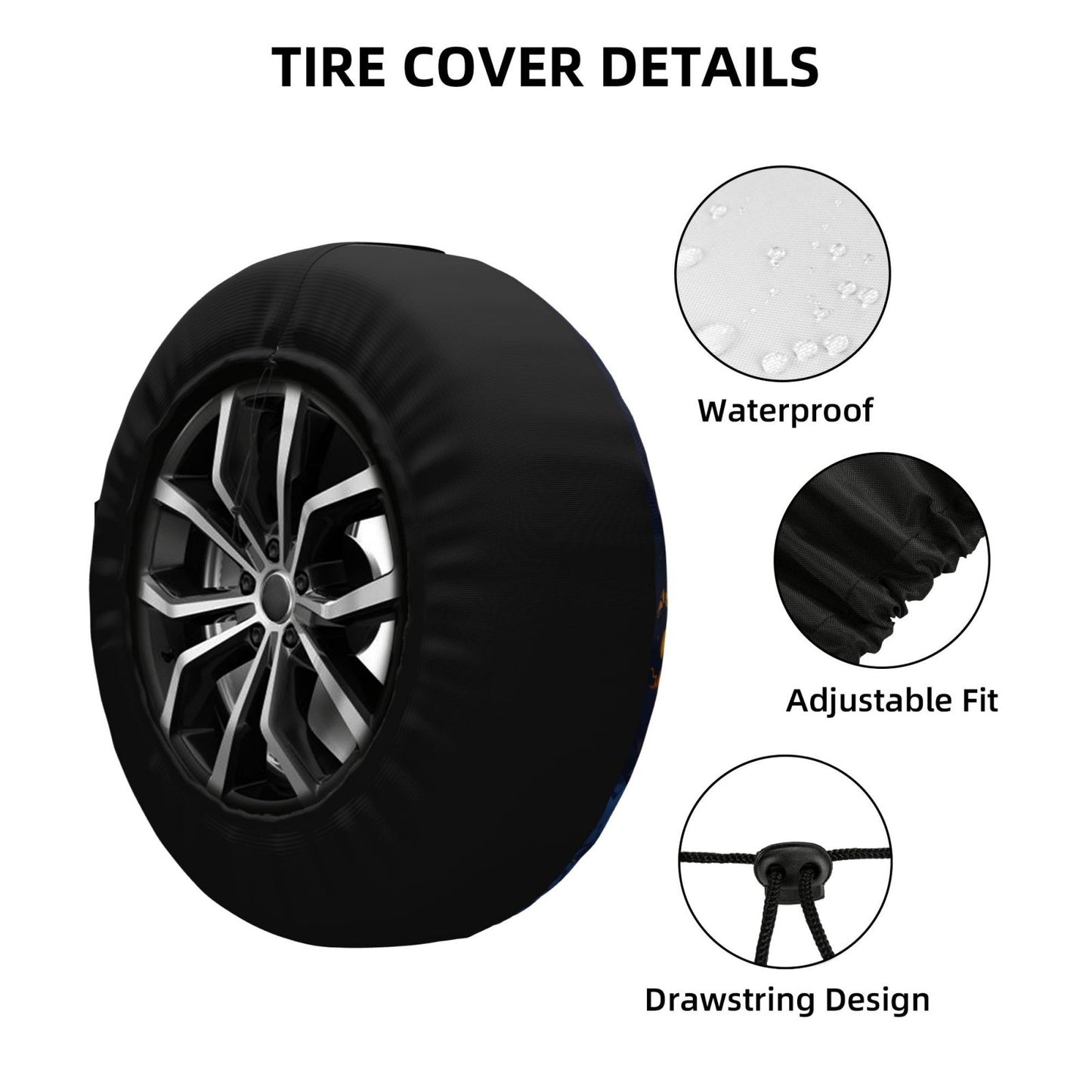 Seattle Seahawks printed car tire cover Happy Halloween printed tire dust cover