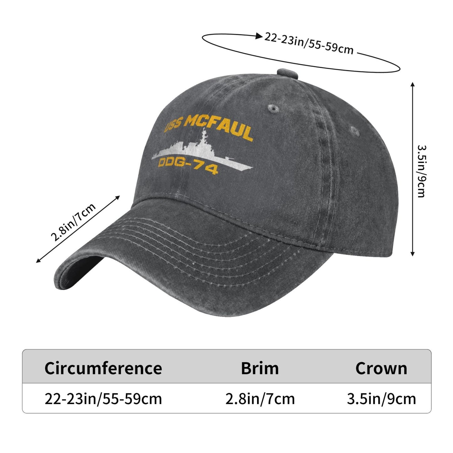 USS McFaul (DDG-74) Printed unisex baseball cap adjustable cap veteran gift