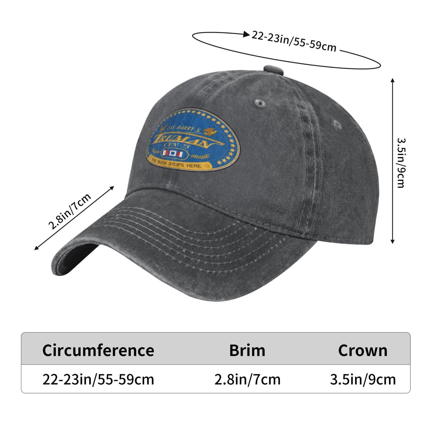 USS Harry S. Truman (CVN-75) Printed unisex baseball cap adjustable cap veteran gift