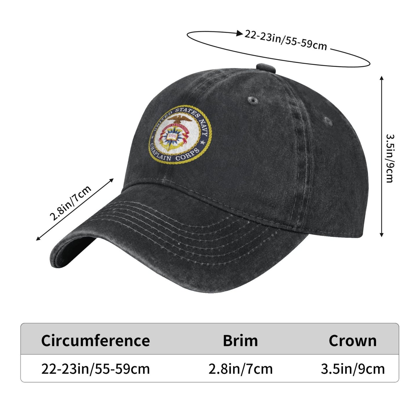 Seal Of The United States Navy Chaplain Corps Printed unisex baseball cap adjustable cap veteran gift