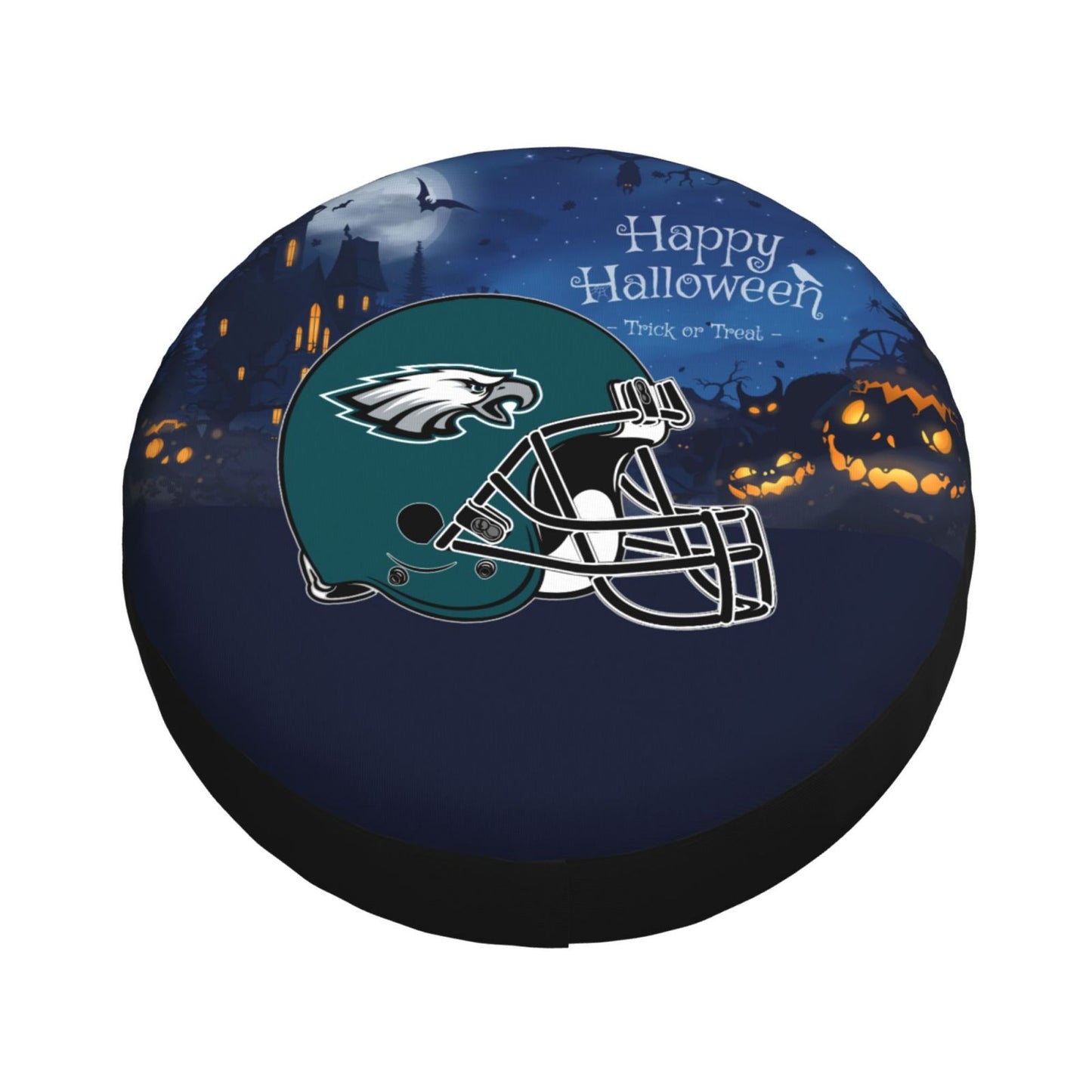 Philadelphia Eagles printed car tire cover Happy Halloween printed tire dust cover