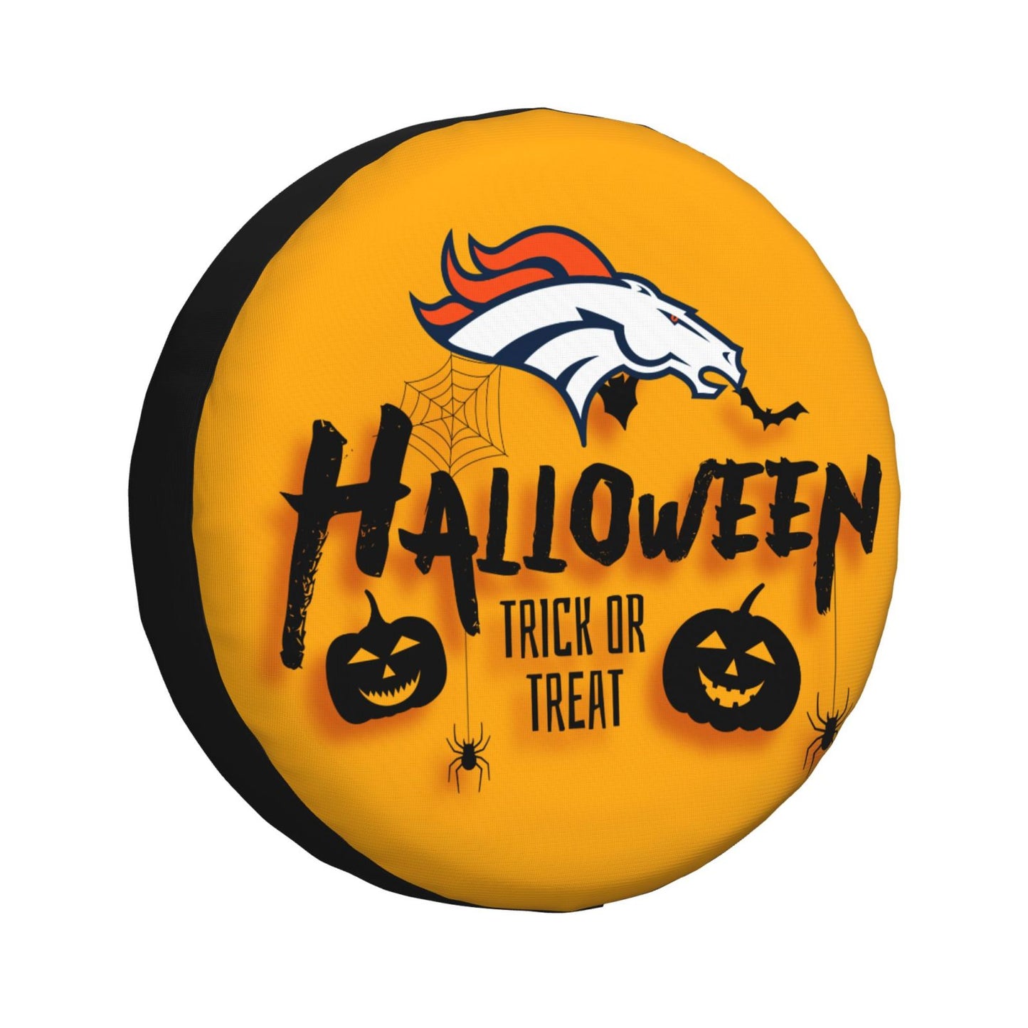 Denver Broncos print wheel dust cover Halloween pumpkin lantern printed car tire cover