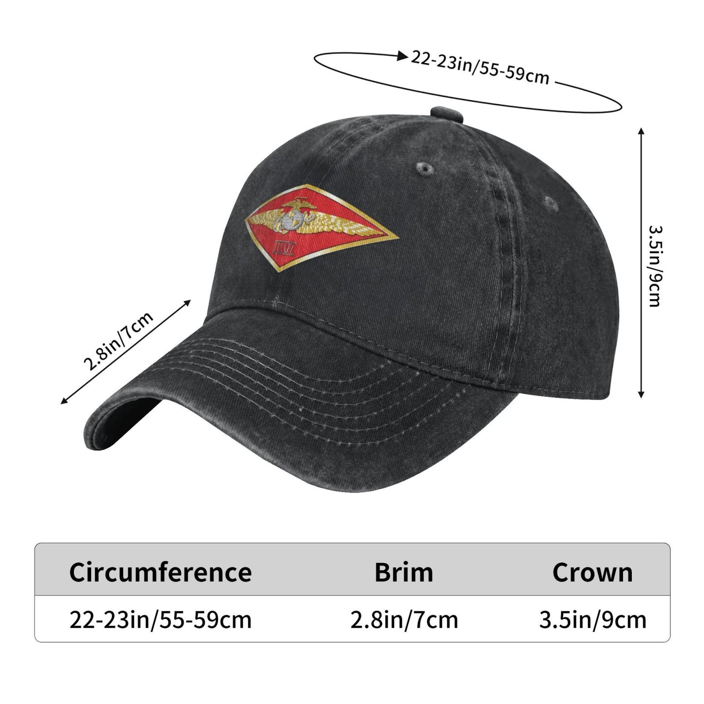 USMC-4MAW Printed unisex baseball cap adjustable cap veteran gift