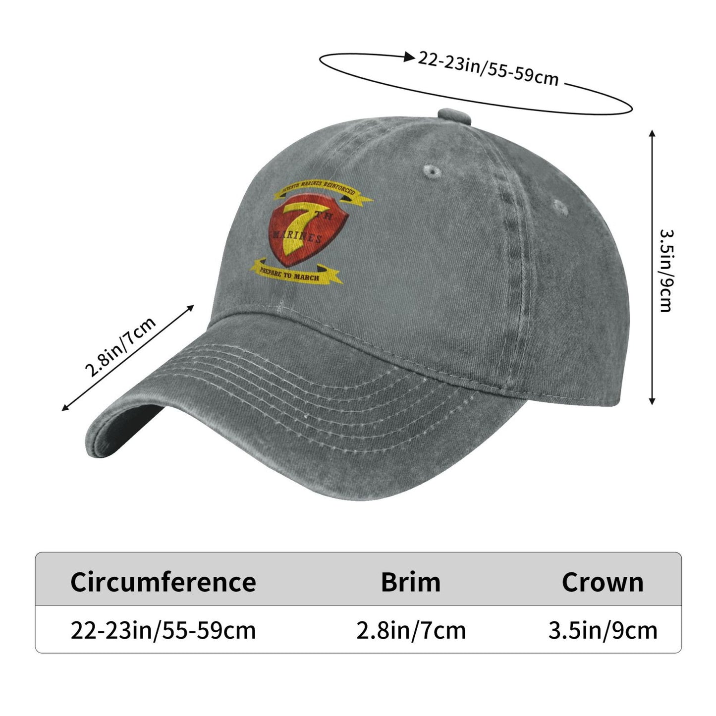 USMC-7th Marine Regiment New Printed unisex baseball cap adjustable cap veteran gift