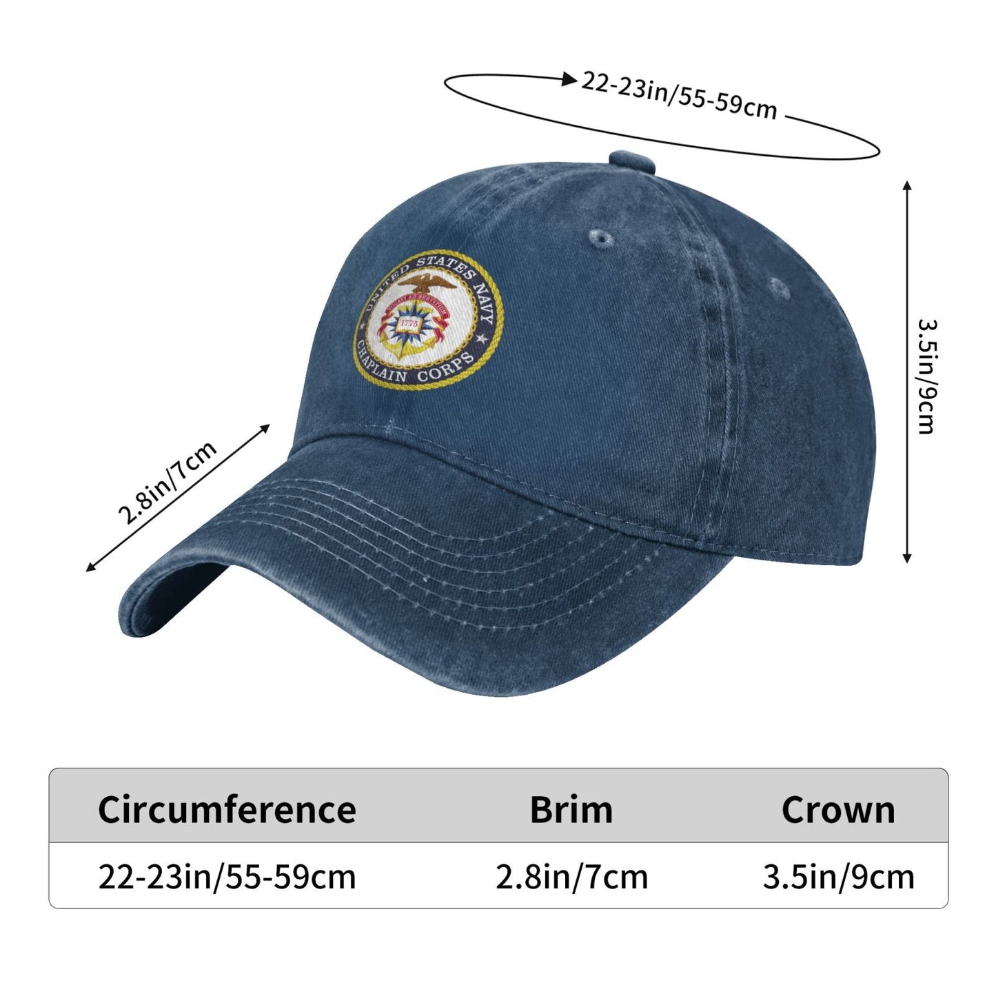 Seal Of The United States Navy Chaplain Corps Printed unisex baseball cap adjustable cap veteran gift