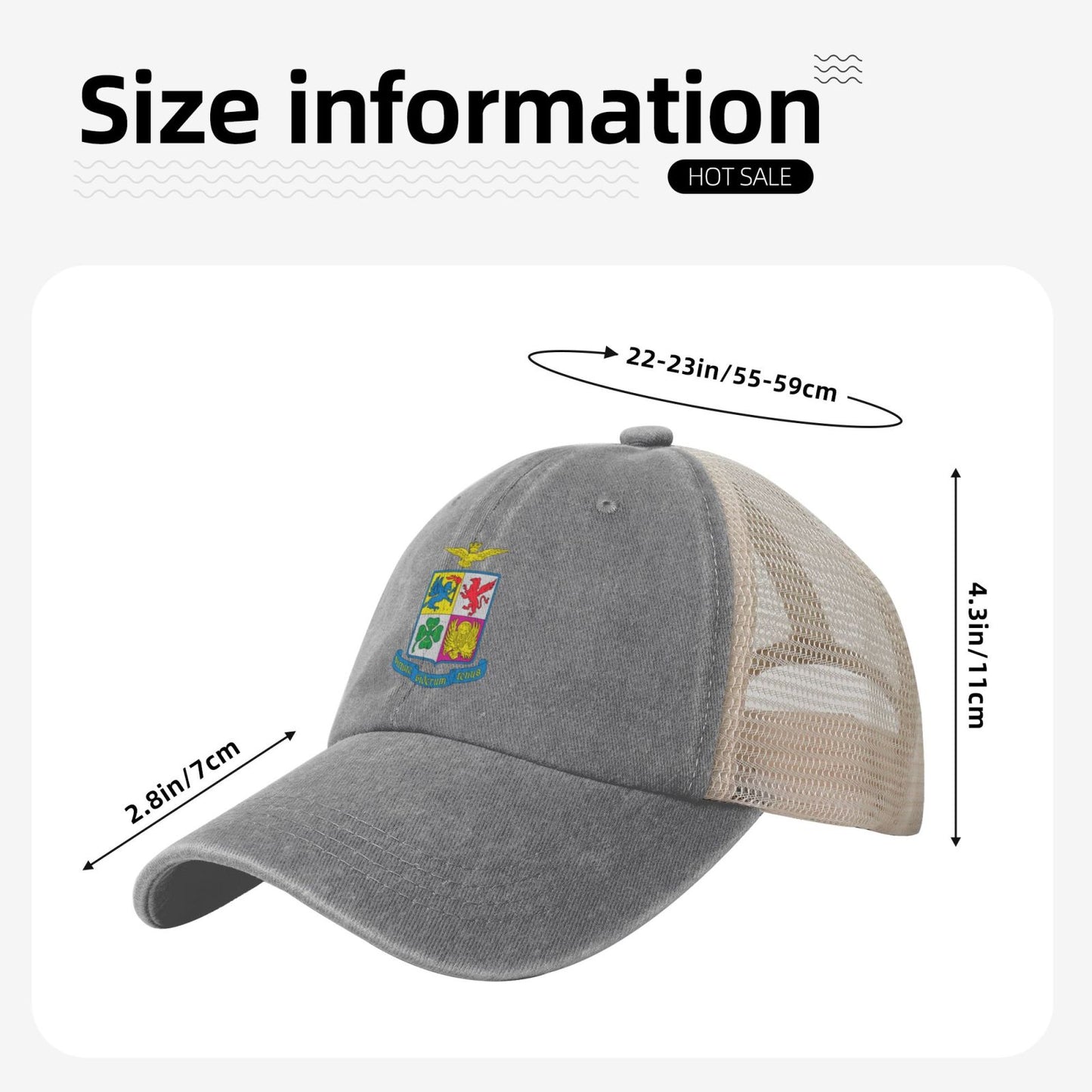 Coat Of Arms Of The Italian Air Force Printed unisex baseball cap adjustable grid baseball cap veteran gift