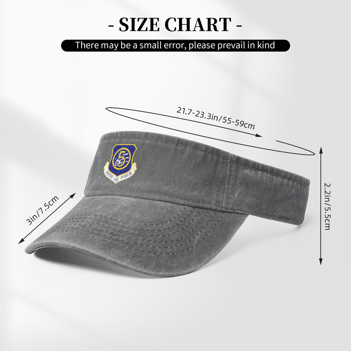 Fifth Air Force-Emblem Printing adjustable Empty Top Baseball Sun Cap unisex outdoor sport hat veterans gift