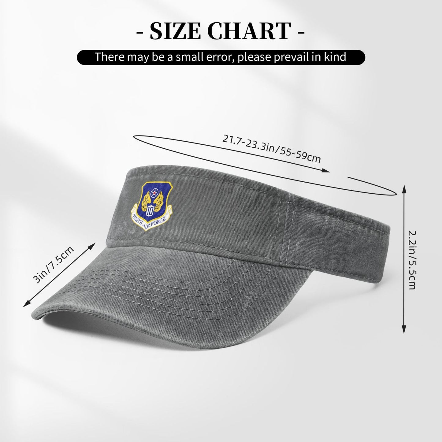 Tenth Air Force-Emblem Printing adjustable Empty Top Baseball Sun Cap unisex outdoor sport hat veterans gift