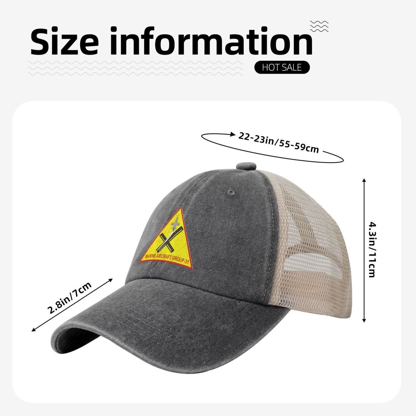 MAG31 Beaufort Printed unisex baseball cap adjustable grid baseball cap veteran gift